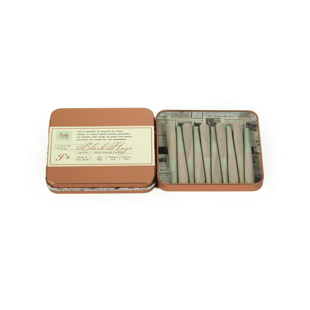 Pre-Roll | Ruby Farms | Doobies | Hash Infused | 10ct | Black Haze | 5g
