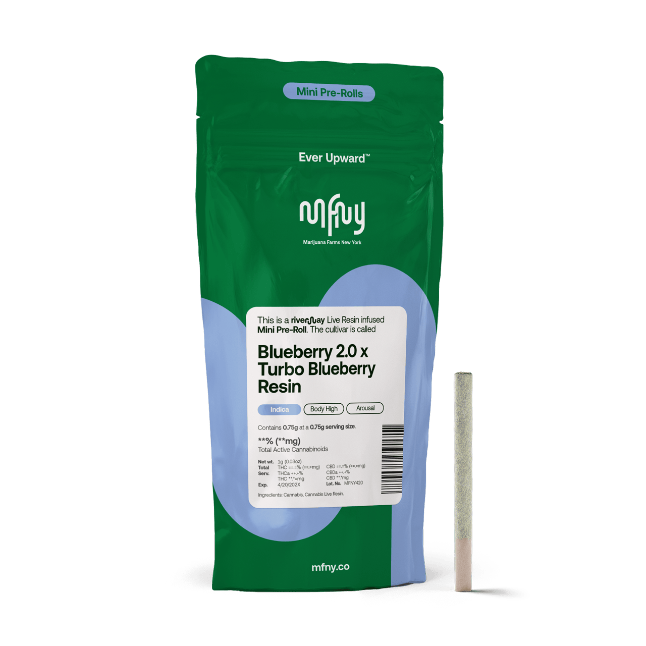 MFNY - .75g Live Resin Infused Preroll - Blueberry 2.0 x Turbo Blueberry
