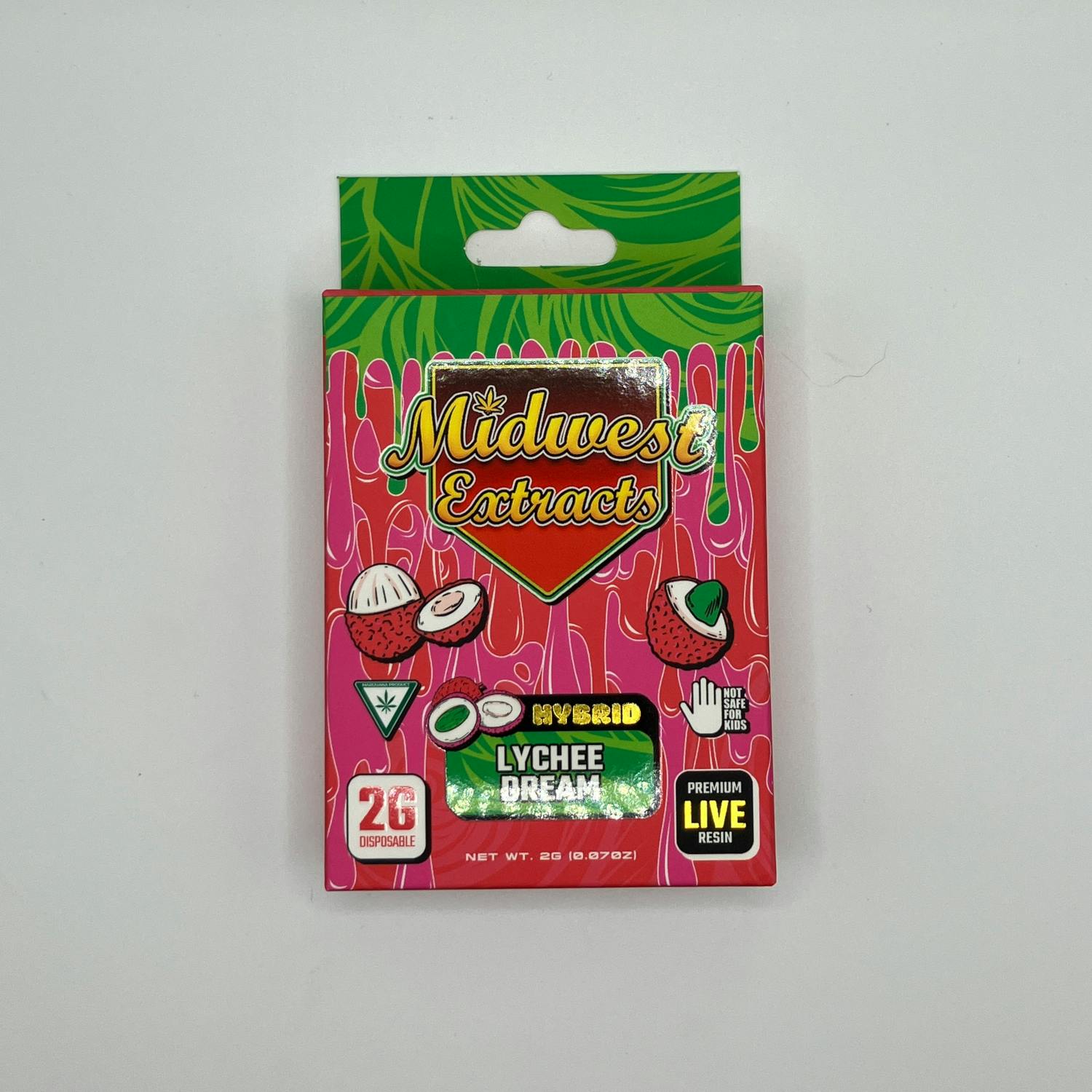 Product: Midwest Extracts | Live Resin Disposable - 2g - Lychee Dream