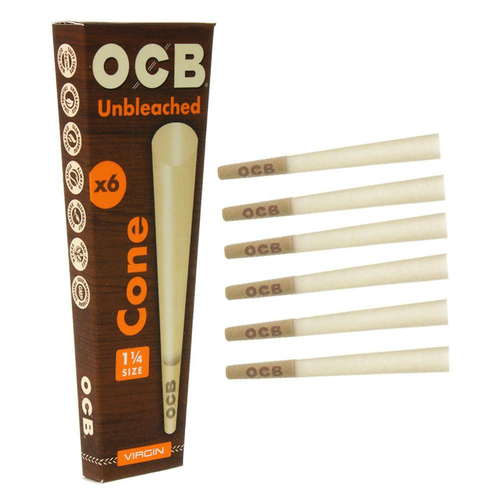 Product OCB Cones | Unbleached | 6pc | 1 1/4"