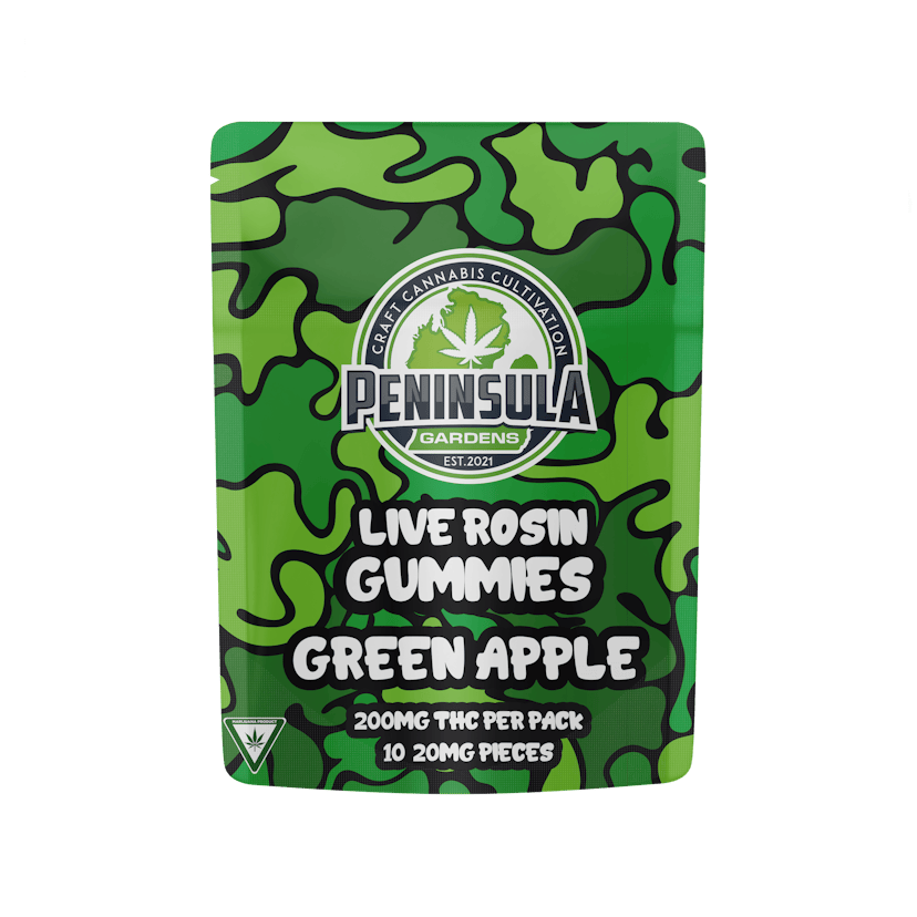 Peninsula Garden | 200mg Rosin Gummies | Green Apple