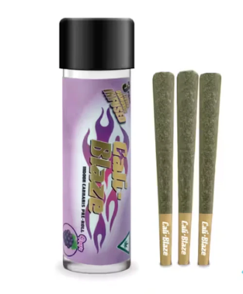 Cali-Blaze - 3-Pack 1g Infused Prerolls - Grape