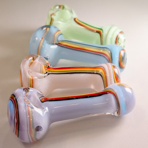 3.5" Slyme Pipe w/Rasta Lines - Assorted Colors