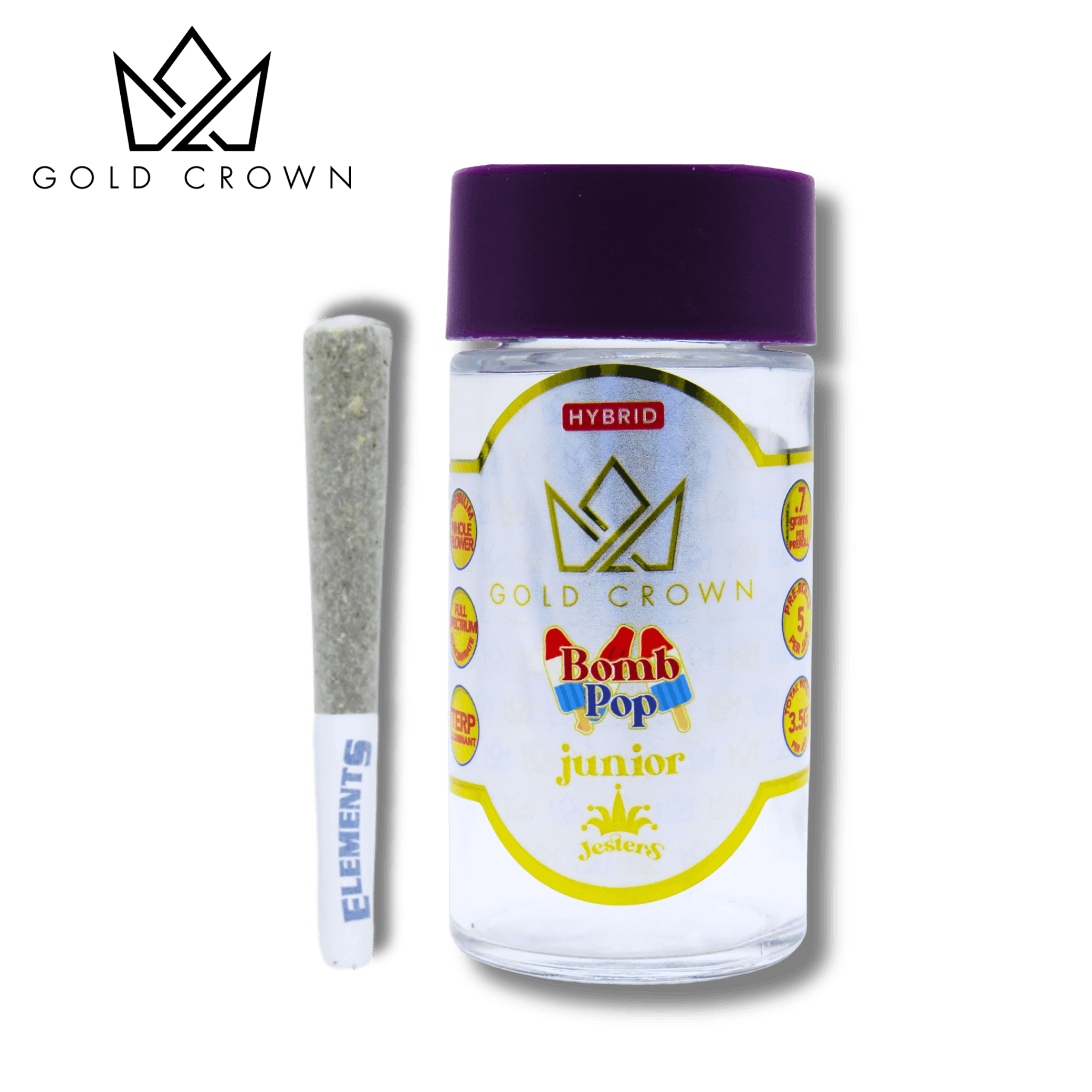 Junior Jesters - 5-Pack .7g Live Resin Infused Prerolls - Bomb Pop