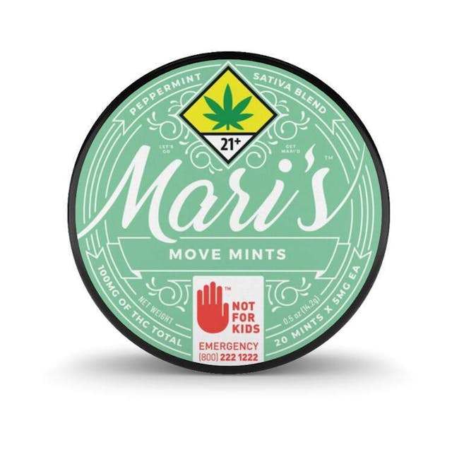 5mg THC per mint. Mari's Mints (pronounced mair-eez) are confectioner-quality edibles you can tailor fit to your day, crafted to always be reliable and delicious. Our cannabis infused mints are gluten free, vegan, discreet, and great for on the go. Let's get Mari'd!