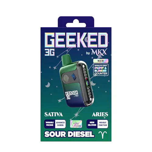 Geeked By MKX – 3g Disposable – Sour Diesel – Sativa-1