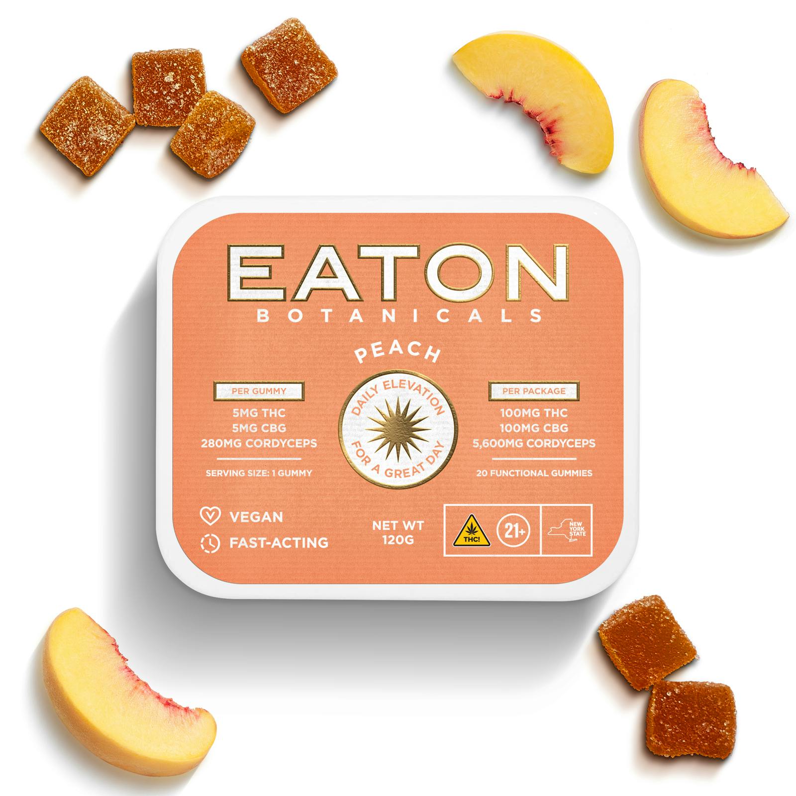 Eaton Botanical | Daily Elevation | Peach 5mg-5