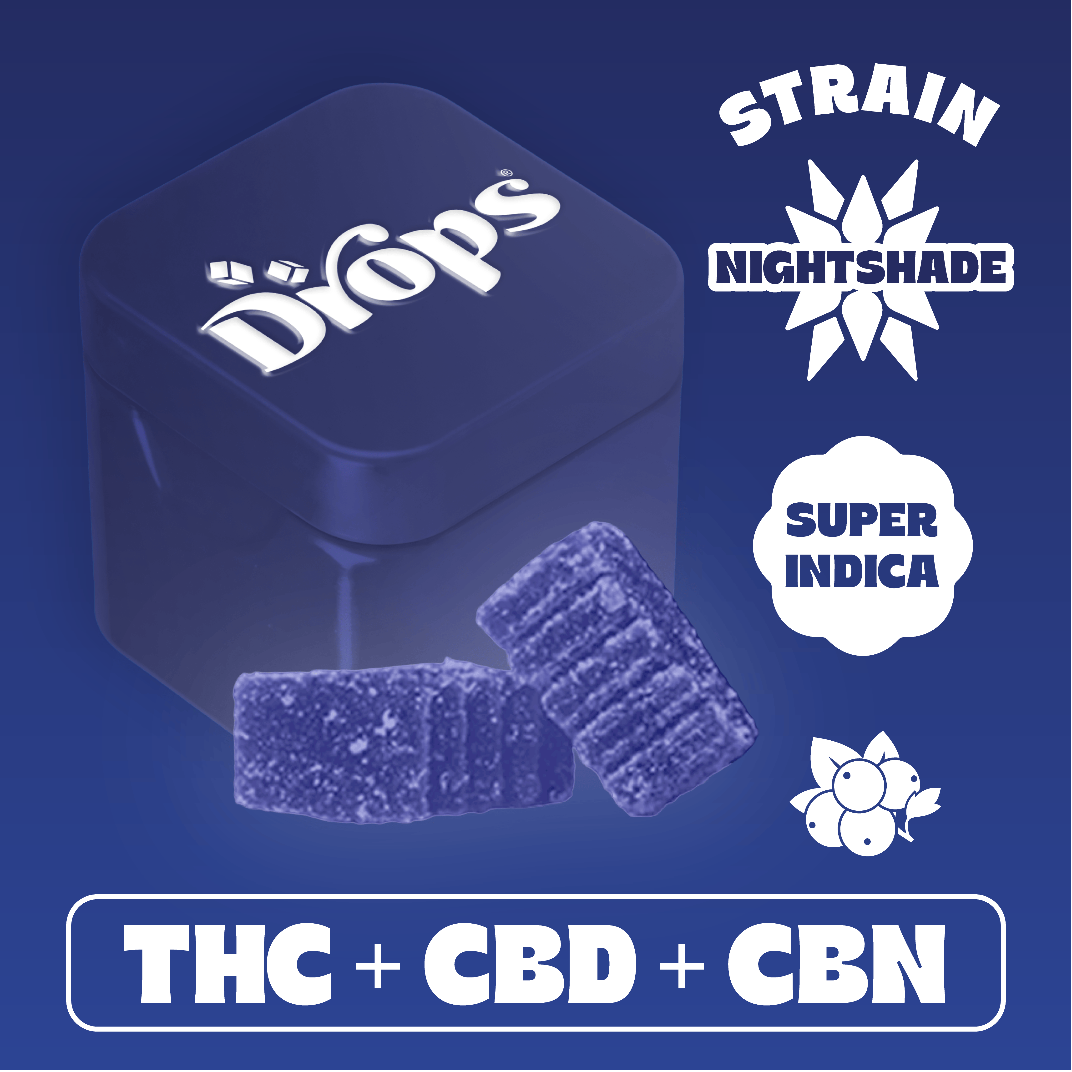 Nightshade | Black Currant | 1:1:1 | THC:CBN:CBD | 2pk 50mg
