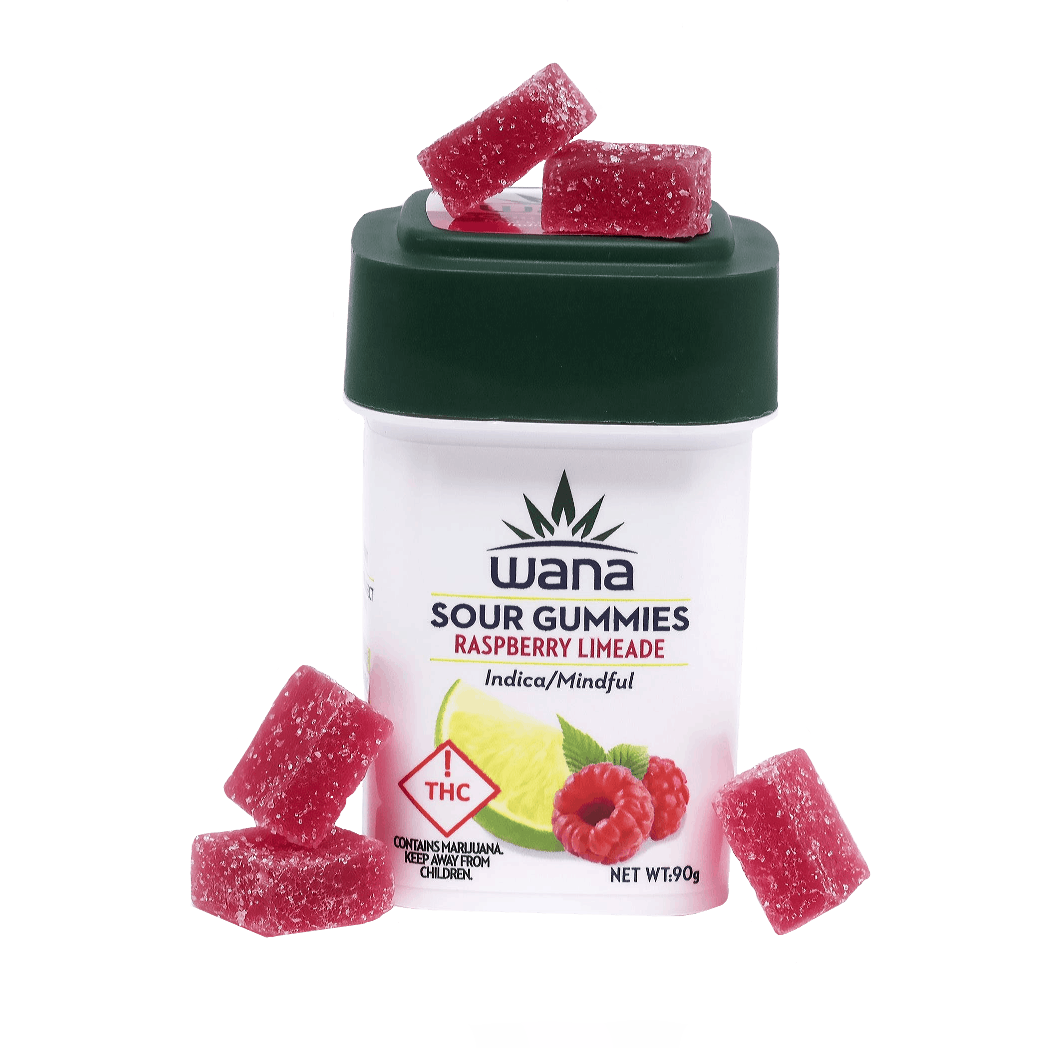 Wana Indica Raspberry Limeade Gummies