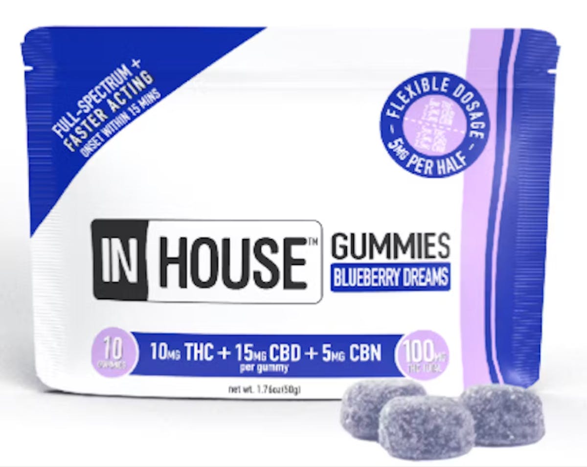 Photo of In House 2:1 Blueberry Dream Gummies 100mg 20pk (THC:CBN)