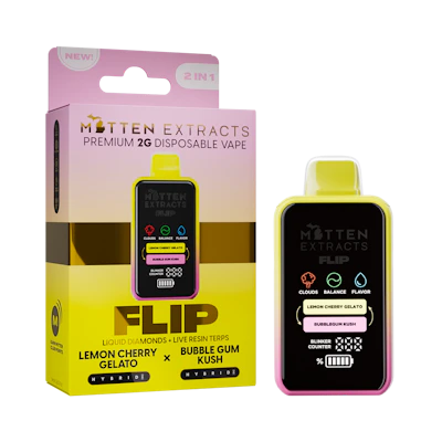 Mitten Extracts - 2g Flip Disposable - Lemon Cherry Gelato / Bubble Gum Kush (H)