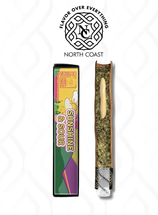 Product: North Coast x Happy Little Trees | Sunshine & Sour 2.5g Donut Hemp Wrap Blunt