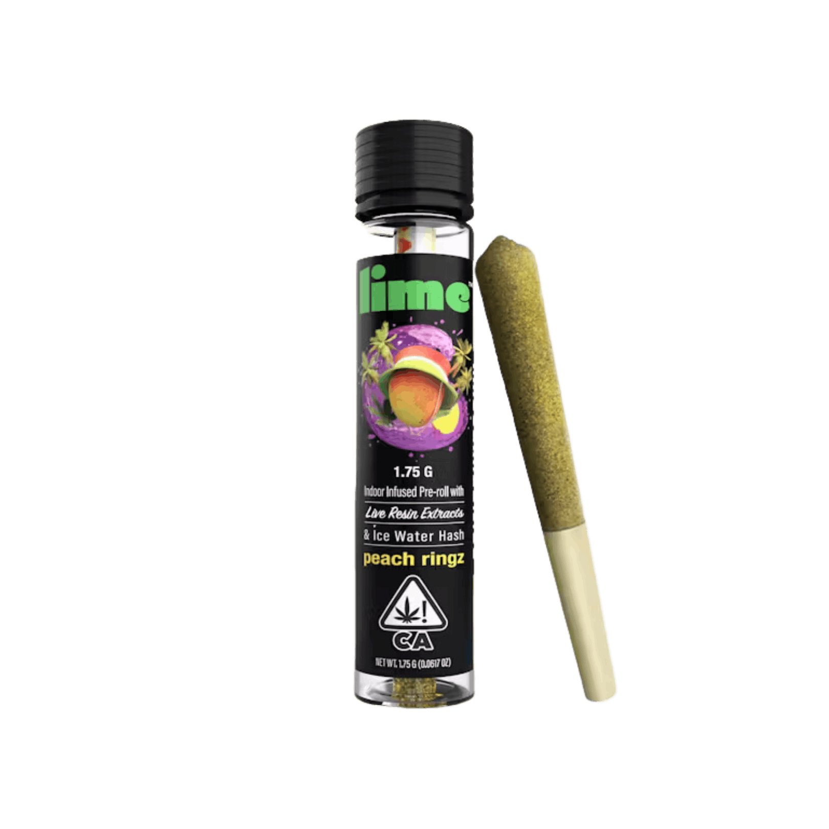 PEACH RINGZ LIVE RESIN & ICE WATER HASH INFUSED PREROLL