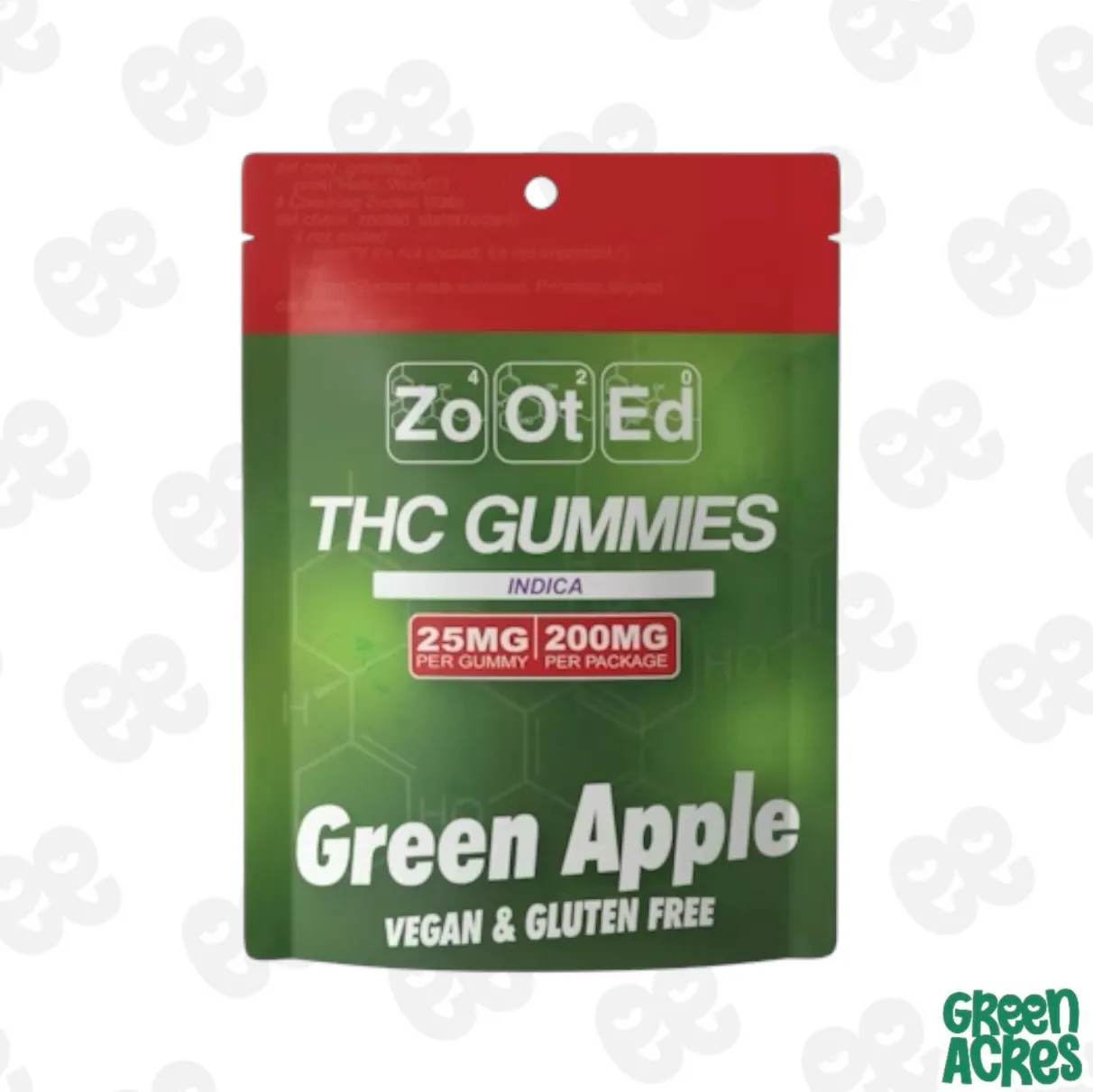ZOOTED: Green Apple (I) 200MG Gummies (8x25mg) | Green Acres - Inkster