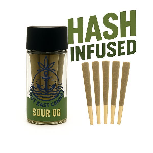 Out East Canna Sour OG Hash Infused Pre-Roll 5pk