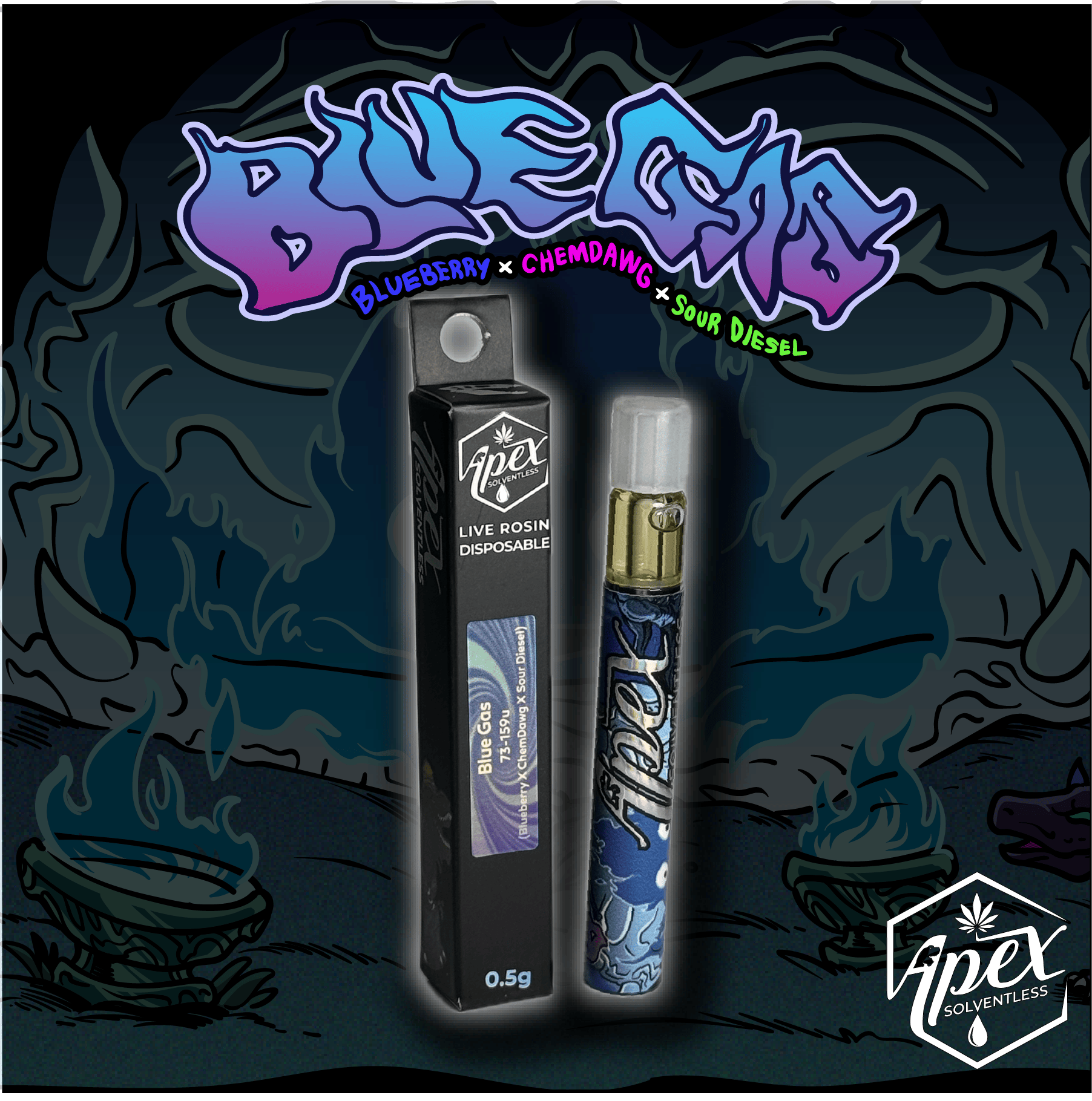 Apex Solventless Apex Solventless Live Rosin O2 Disposable | Blue