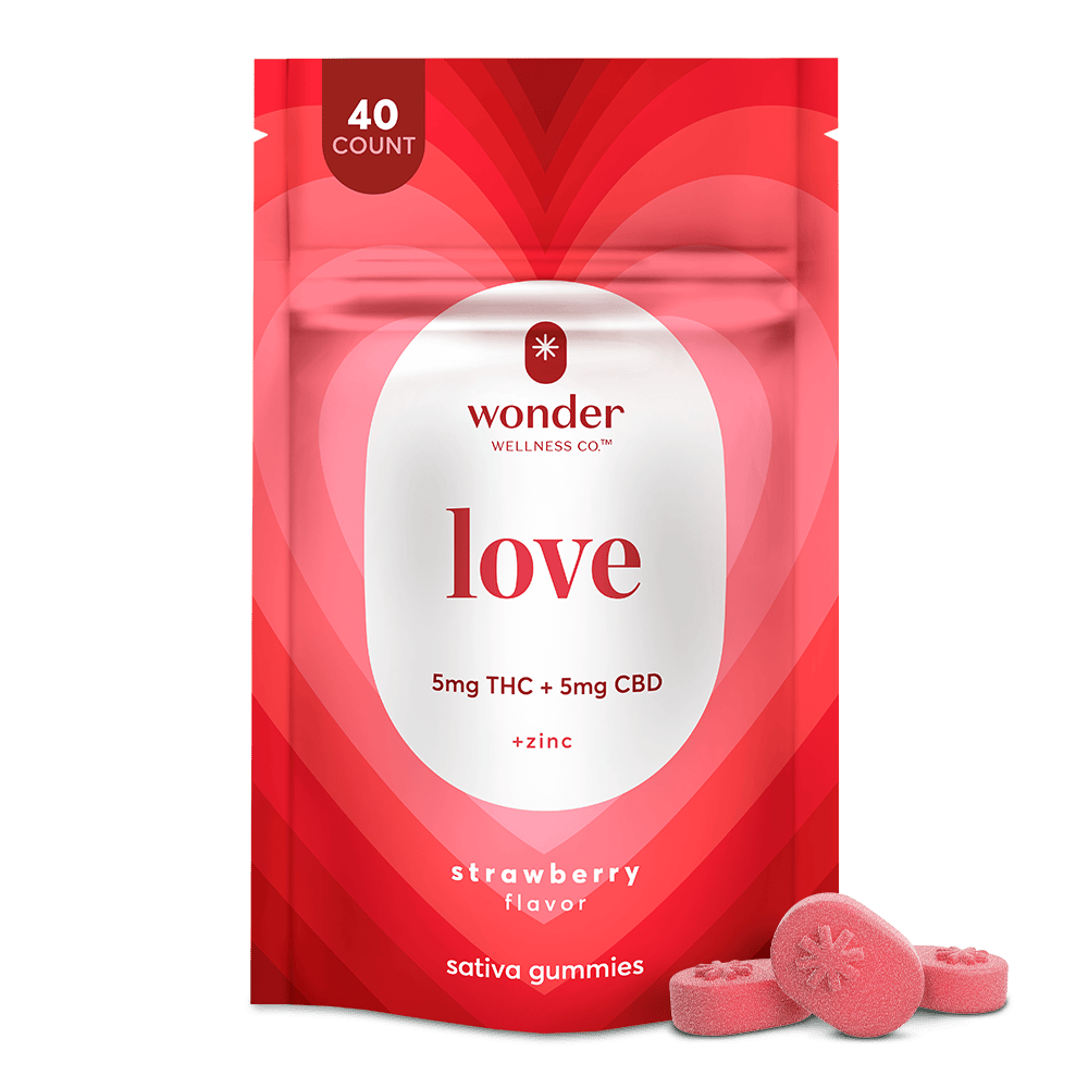 Love 1:1 Strawberry Gummies (200mg)[40ct] by Wonder Wellness Co. – Edibles at Gatsby Cannabis