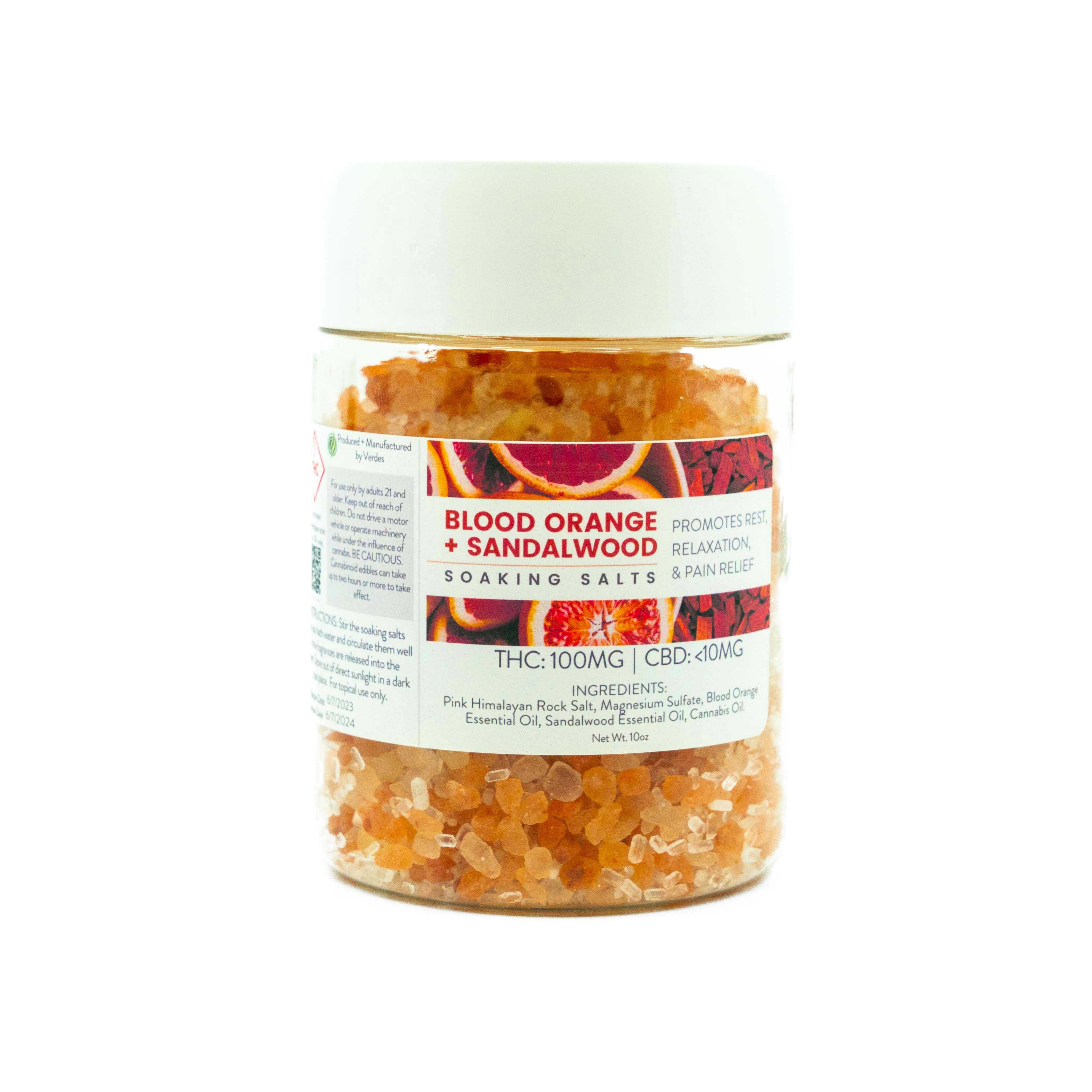 Verdes | 100mg Soaking Salt | Blood Orange Sandlewood