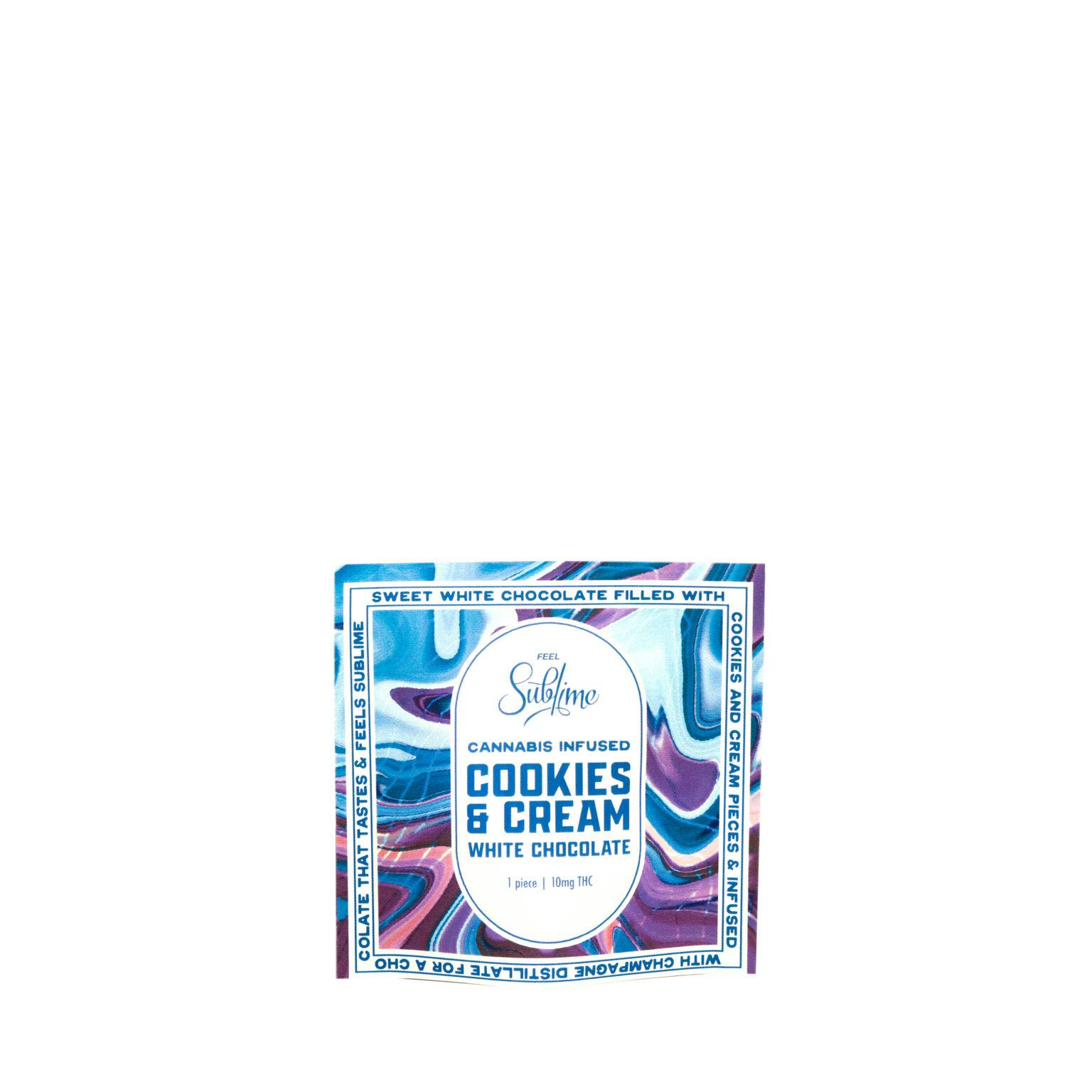 Sublime Single Cookies & Cream Chocolate 10mg | Verdes Cannabis