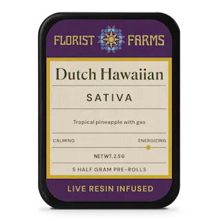 Infused Live Resin Dutch Hawaiian | 1/2 Gram Joints | 5pk