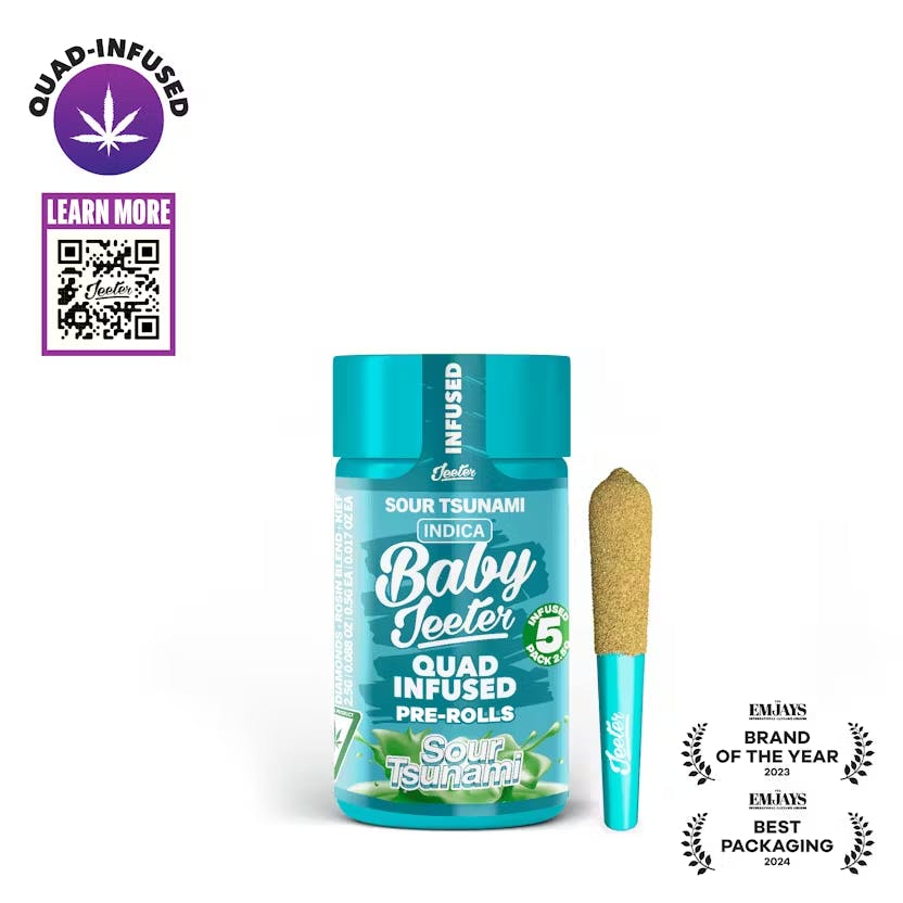Jeeter - 5-Pack .5g Quad Infused Prerolls - Sour Tsunami