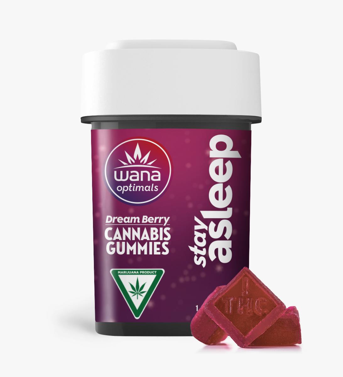 Wana | Optimals Dream Berry 4:1:1:2 CBD:CBN:CBG:THC Stay Asleep Gummies ...