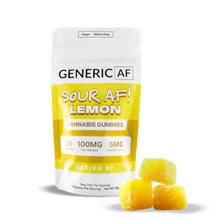 Generic AF | Gummy | Sour AF Lemon | 100mg 20pk