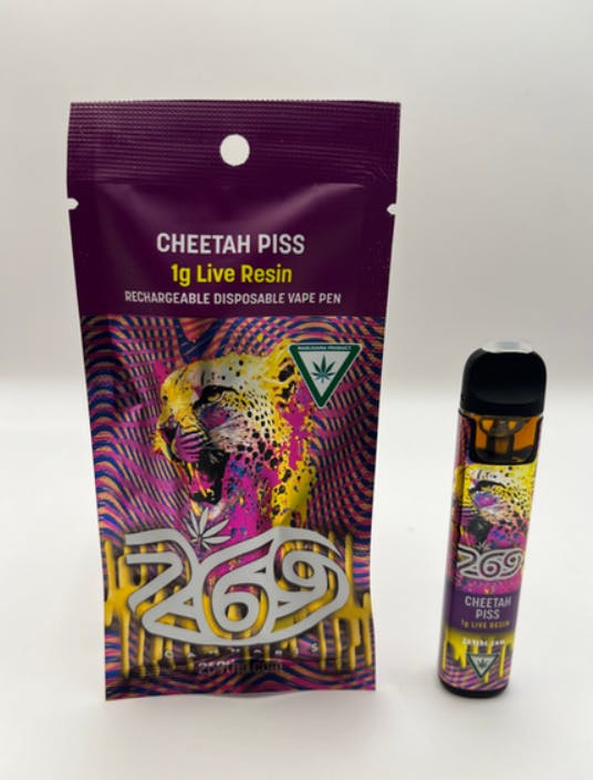 Product: 269 Cannabis | Cheetah Piss | Live Resin Disposable Vape Sativa Hybrid