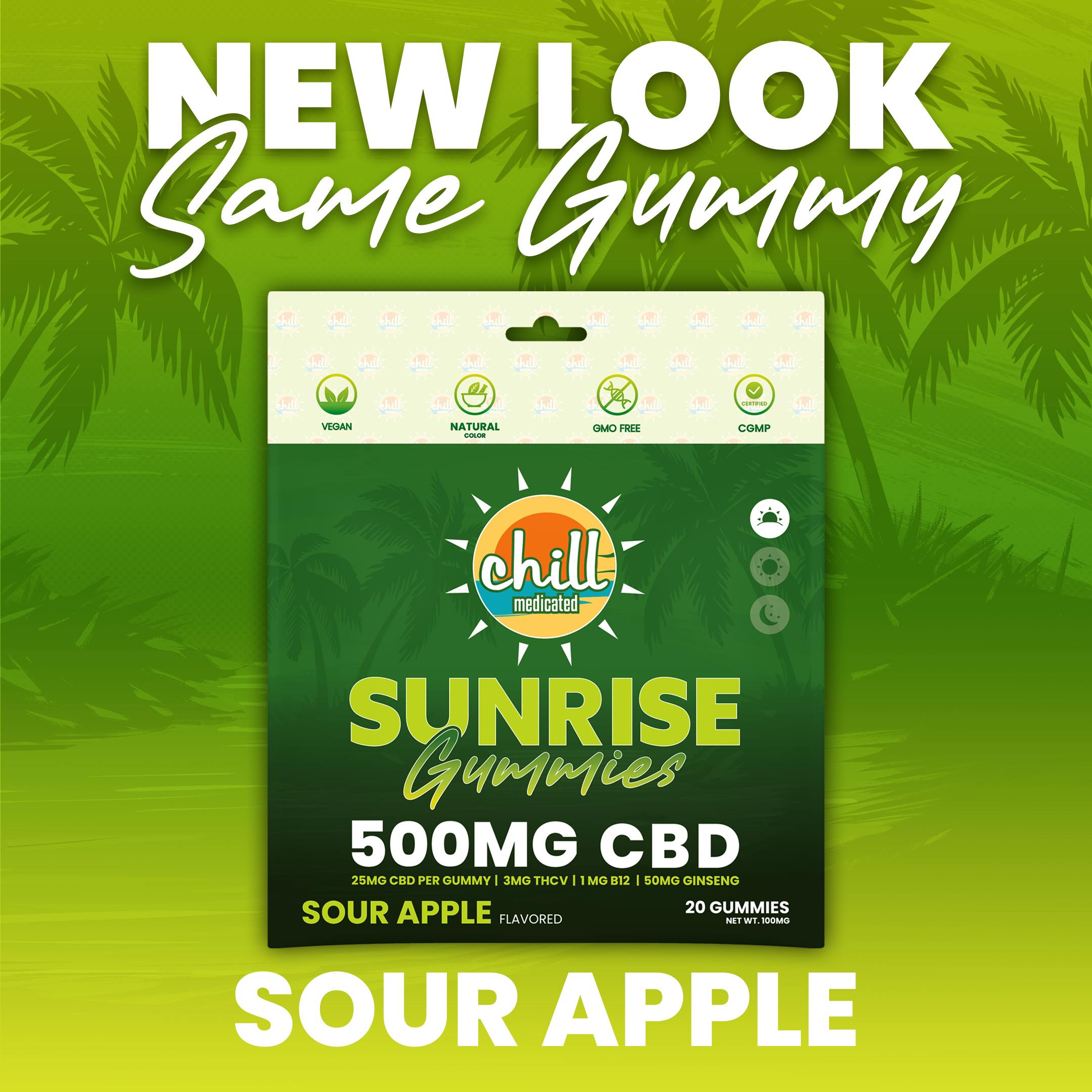 500mg CBD I Green Apple CBD Gummies I Morning by Chill Medicated – CBD at Gatsby Cannabis