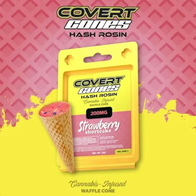Covert Cones | 200mg Hash Rosin Cones | Strawberry Shortcake