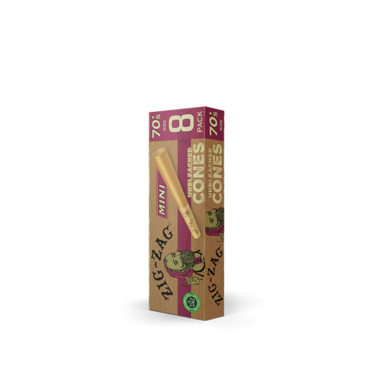 Photo of Zig Zag | Unbleached Cones | 70mm Mini | 8pk