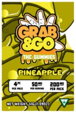 GRAB & GO GRAB & GO | PINEAPPLE GUMMIES - 4PK | 200MG — EDIBLES