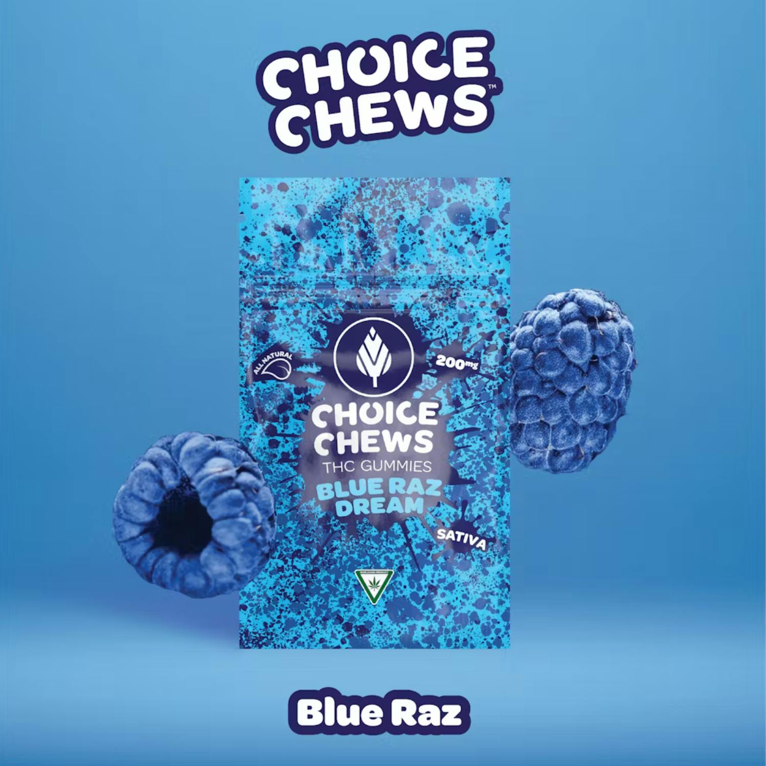 Choice - Gummies - (200mg) - Sativa - **BLUE RAZZ DREAM** (5/$20)