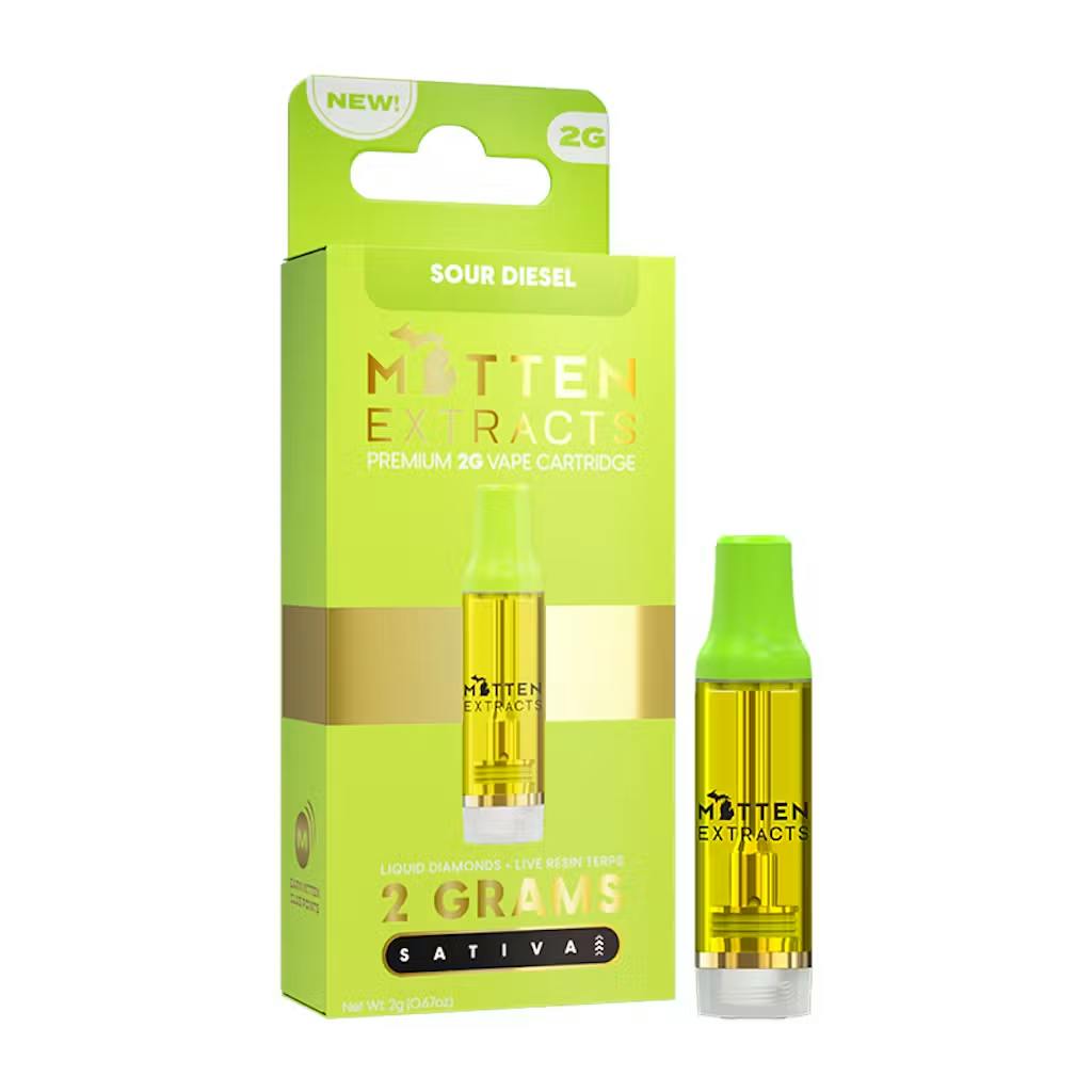 Mitten Extracts - 510 Vape Cartridge - (2g) - Sativa - **SOUR DIESEL** (2/$24)