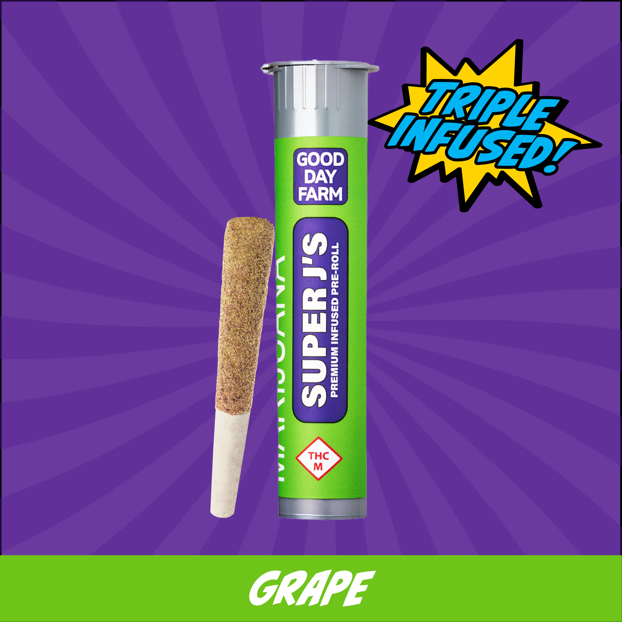 GDF: Infused Pre-Roll | Grape x Mellowz #17 | Super J's | 1g | GDF