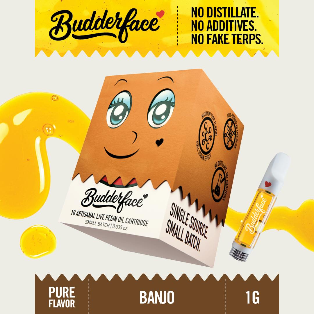 BUDDERFACE | Banjo | 1G | Artisanal Live Resin 510 Disposable Cart
