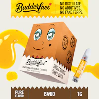 BUDDERFACE | Banjo | 1G | Artisanal Live Resin 510 Disposable Cart - product image at King of Budz