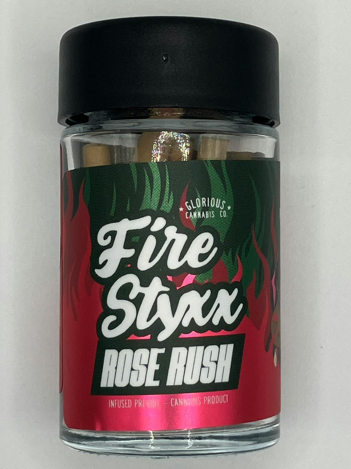 Product: Glorious Fire Styxx | Infused Pre-Roll 4-Pack - 2g - Rose Rush