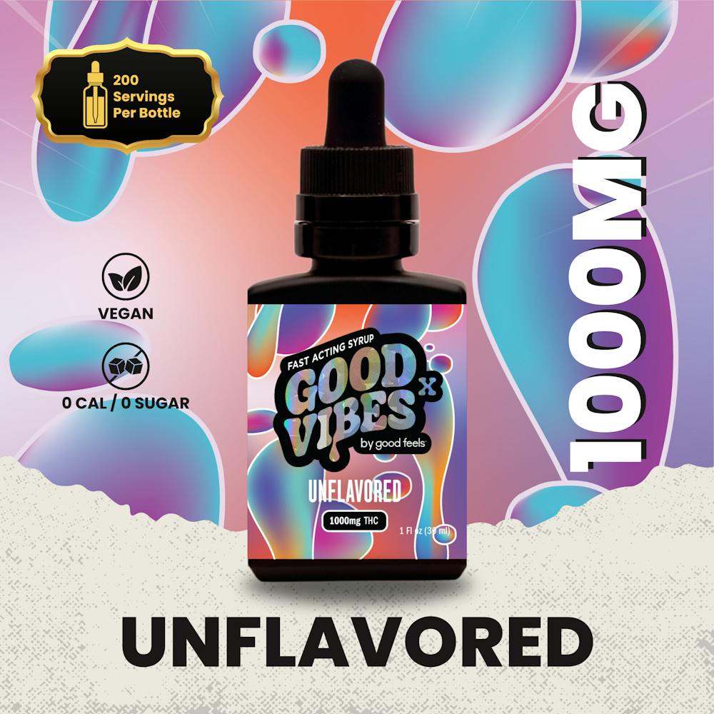 Product Good Vibes X Unflavored Syrup | Tinctures | 1000mg