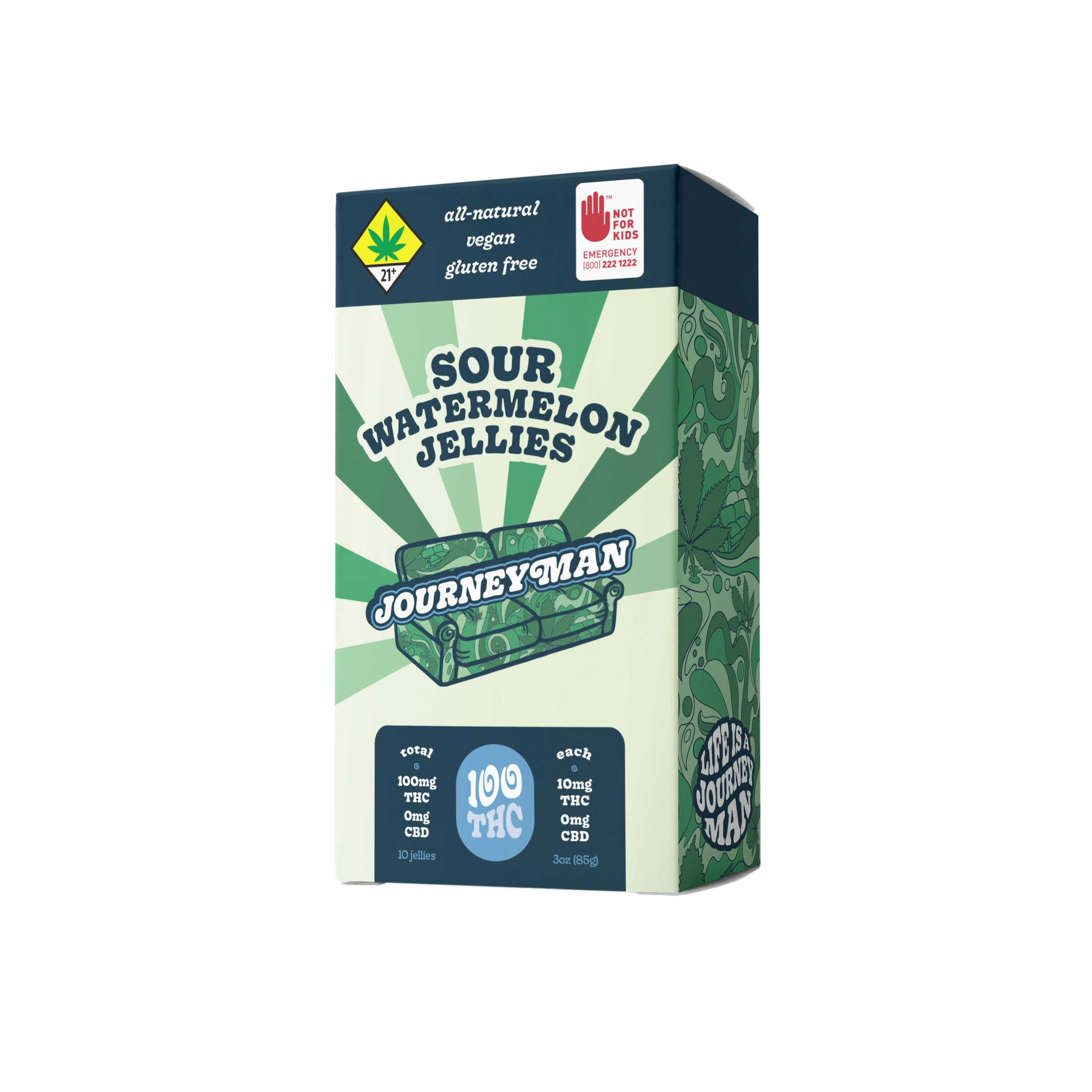 Sour Watermelon Jellies (100mg THC)