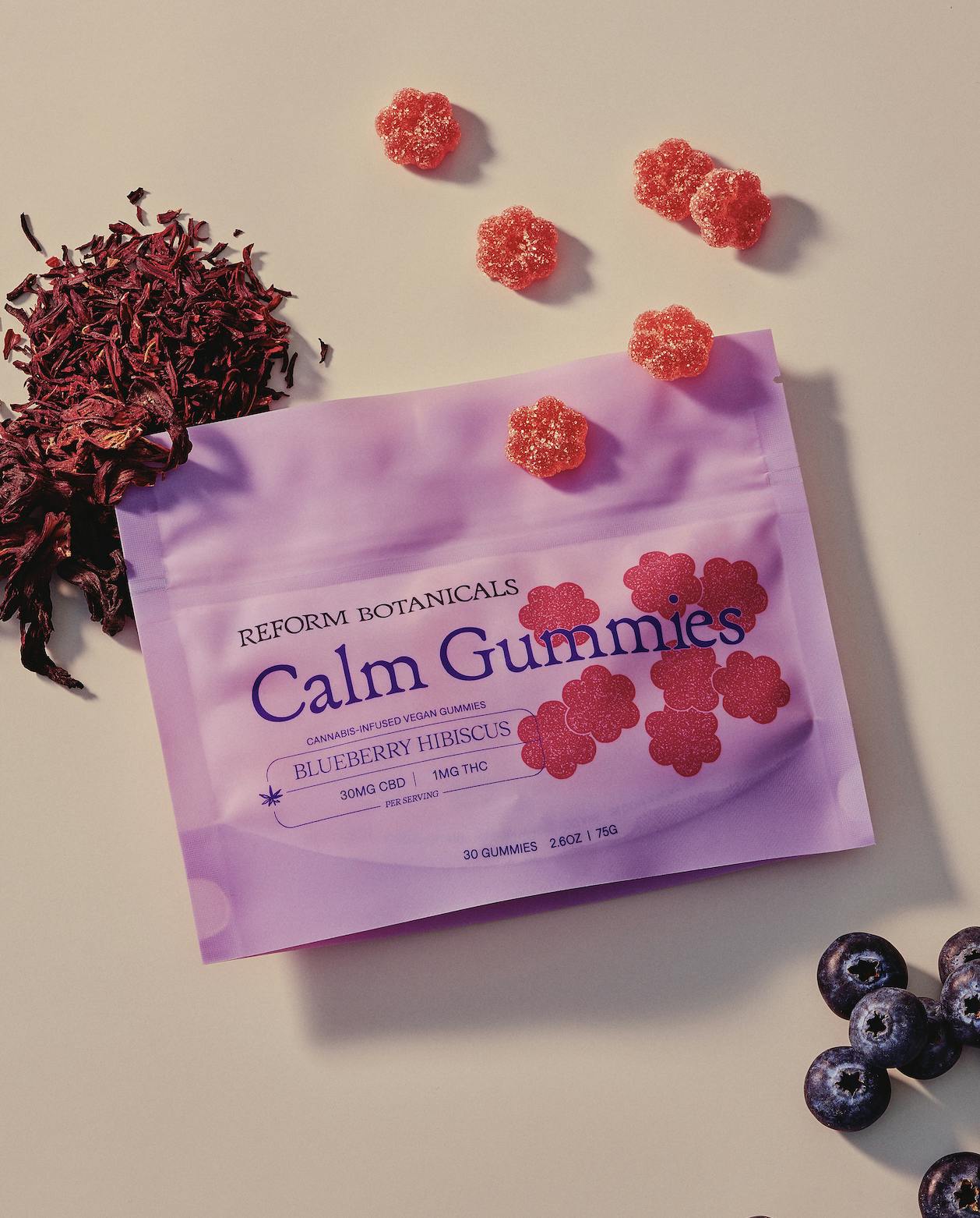 Reform Botanicals-Calm Full Spectrum CBD Gummies, Blueberry Hibiscus, 10 Count
