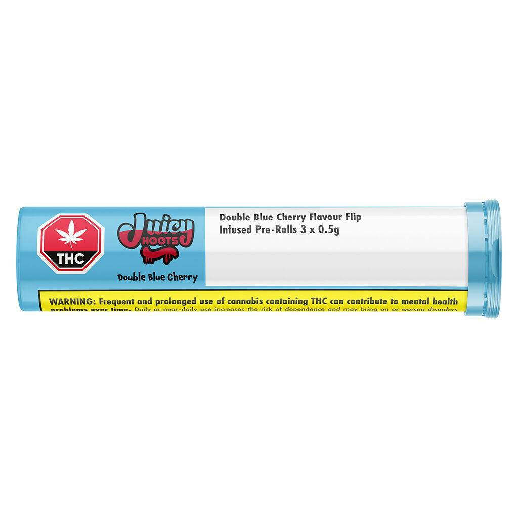 Juicy hoots - double blue cherry flavour flip infused pre-roll - 3x0. 5g