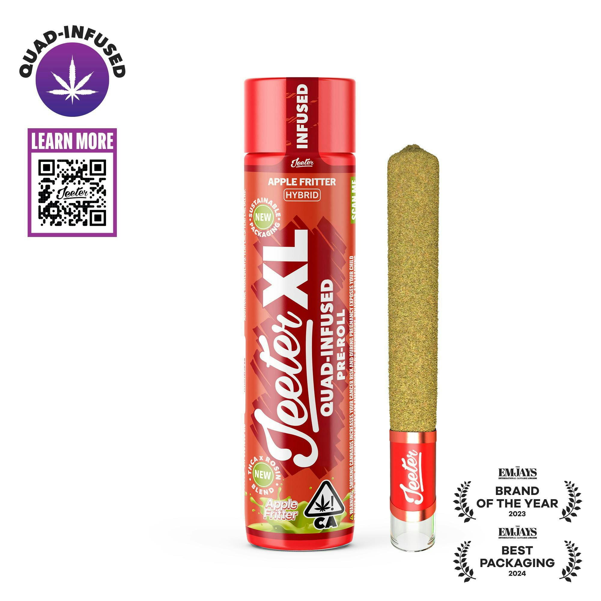 Jeeter - 2g Quad Infused Preroll - Apple Fritter