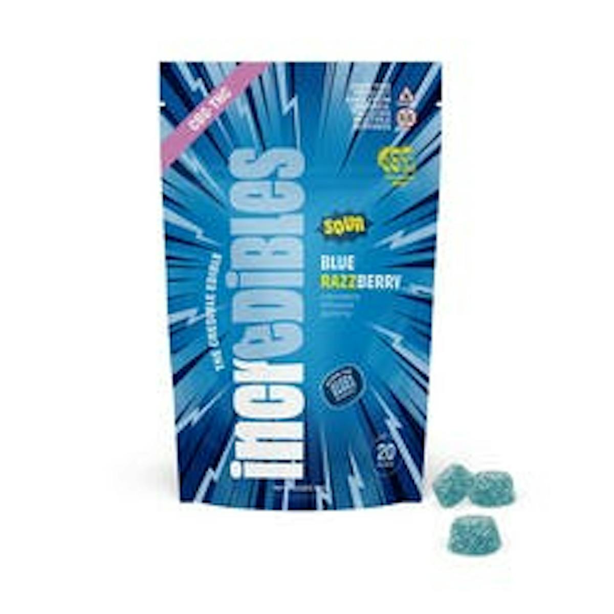 Photo of Incredibles 1:1 Sour Blue Raspberry Gummies 100mg 20pk (THC:CBG)