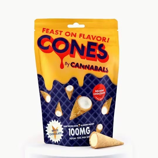 Product Cannabals - White Chocolate Cones - 100mg