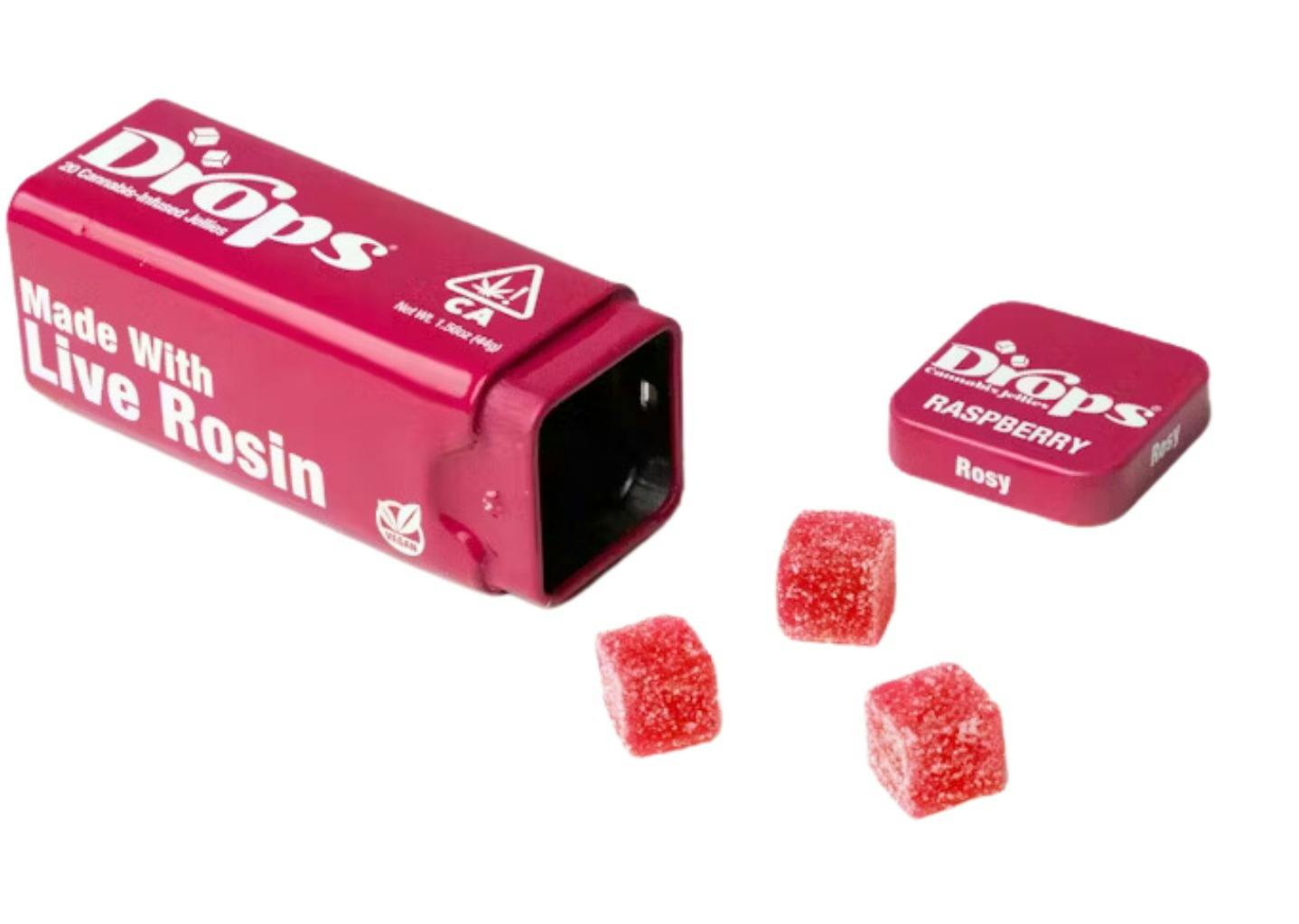 RASPBERRY LIVE ROSIN GUMMIES 20-PACK (1:2 CBD:THC)-0