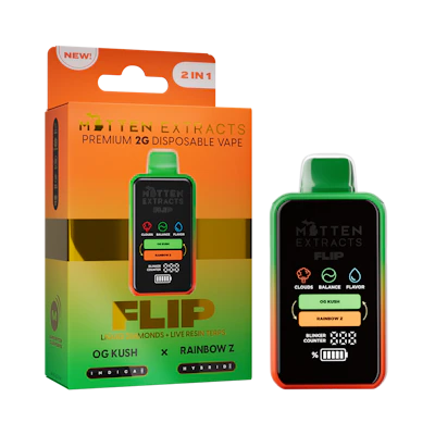 Mitten Extracts - 2g Flip Disposable - OG Kush / Rainbow Z (I/H)