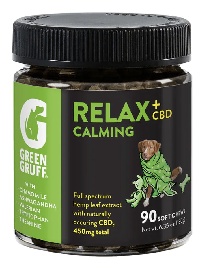 Green Gruff- Relax Plus CBD | Calming Dog Supplement 90ct-0