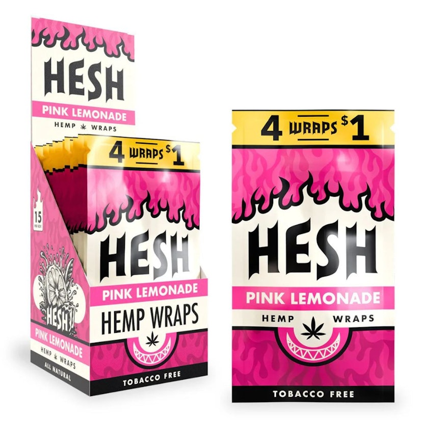 Hesh Hemp Wraps 4pk (Pink Lemonade)