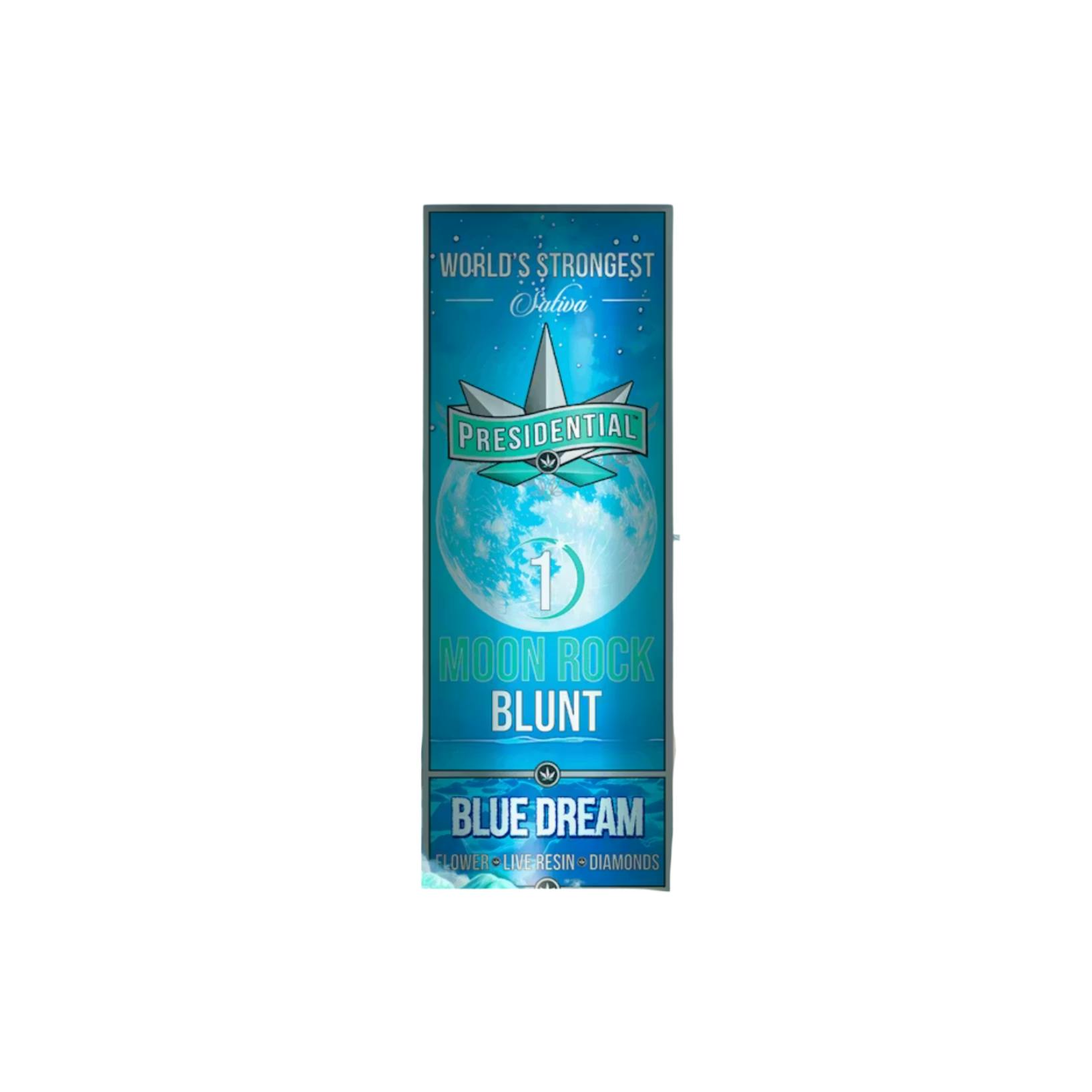 Presidential - Blue Dream Moon Rock Infused Blunt - 1.5gPresidentialSativaTHC: 37.57%TERPS: 0.31%4th of July Weekend! Spend $550 get $105 Off+6